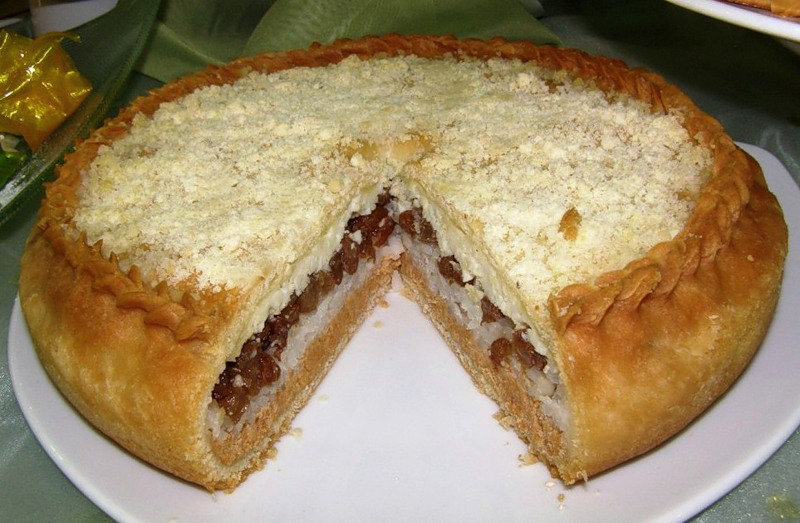 The name of this pie is GUBADIA. It's Tatar national delicacy  Very-very-very delicious. I loved this pie as a child and still love it. Russia 